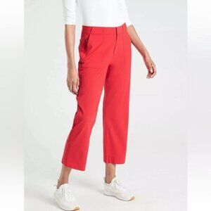 NWT Athleta tribeca Utility Crop Red pants Size 16 Stretchy athletic work cuffed